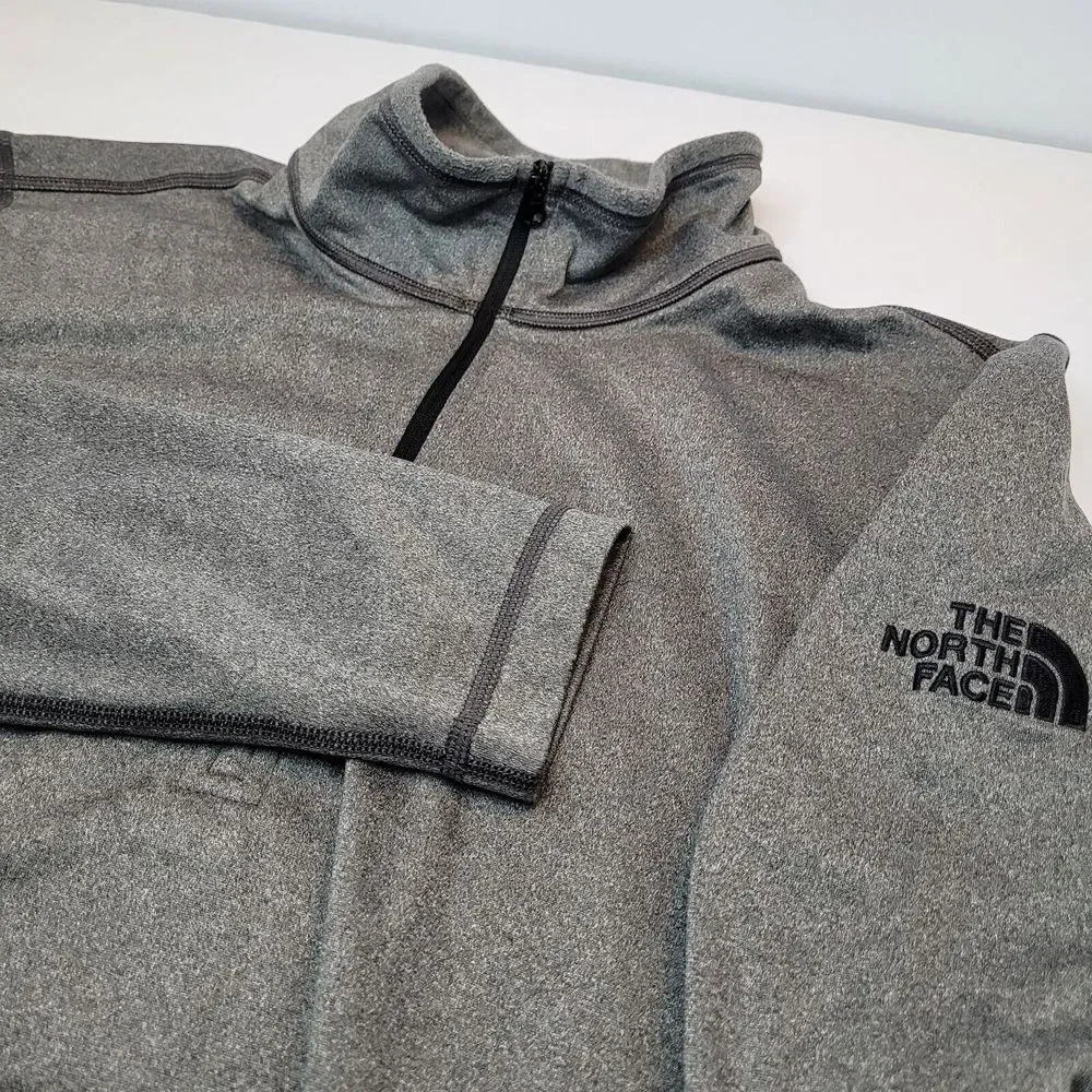 The North Face, Gray 1/4 Zip Pullover, Sheep‎ Logo on Back, Size M